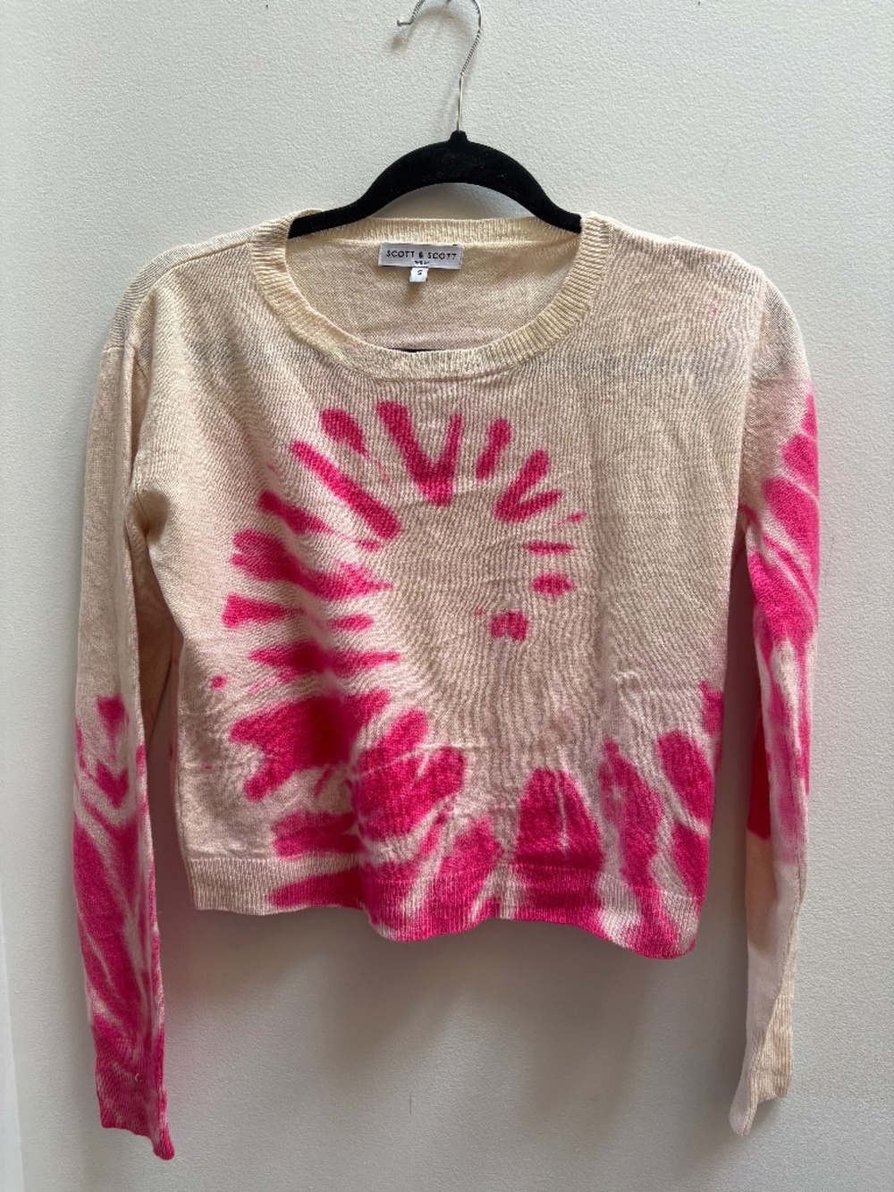 Scott & Scott London 100% Cashmere Pink Tie Dye Sweater Small